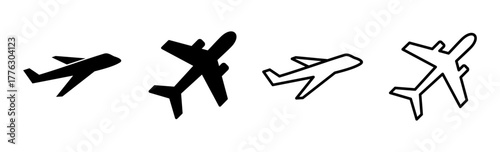 Plane icon set. Airplane icon vector. Flight transport symbol. Travel illustration. Holiday symbol
