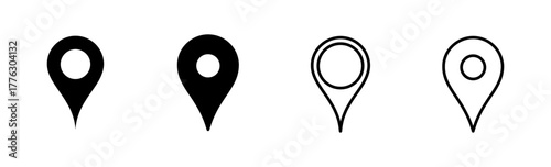 Pin icon set. Location icon vector. destination icon. map pin