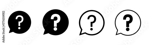 Question icon set. question mark icon vector.