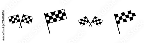 Racing flag icon set. race flag icon.Checkered racing flag icon