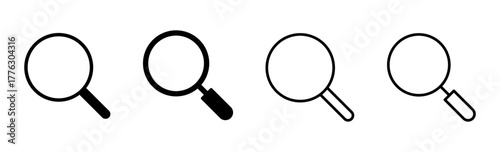 Search icon set. search magnifying glass icon