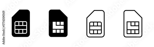 Sim card icon set. dual sim card icon vector