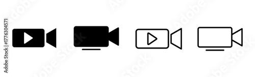 Video icon set. video camera icon vector. movie sign. cinema