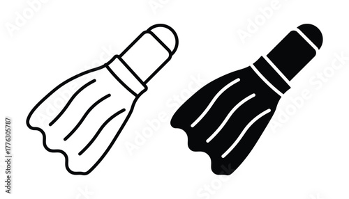 Black and White Badminton Shuttlecock Outline Vector Design for Sports