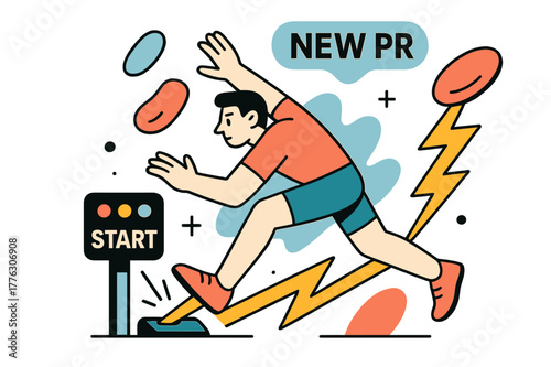 Speed Climbing Victory. Speed Climb Start Gate. Toes press the pad, buzzer counts ? ? ? ?; a lightning path races toward the finish plate. ?New PR? lights up