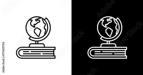Globe  White Icon Set Design