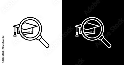 Magnifying Glass  White Icon Set Design