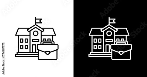 Briefcase  White Icon Set Design