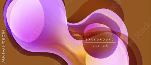 Abstract fluid shapes, vibrant colors blend. Soft gradients create dynamic background design. Modern aesthetic, smooth curves dominate composition.