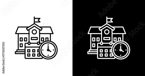 Clock  White Icon Set Design