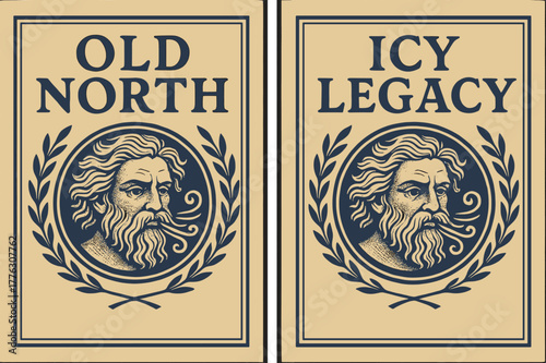 Ancient Chill Banners. Ancient Chill. Two vertical A6 banners with safe margins, centered composition, no elements touching edges, retro, indigo and sand,