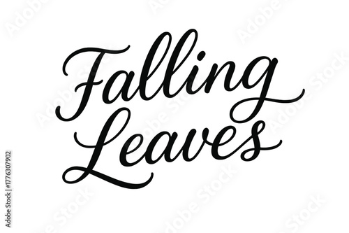 Falling Leaves Script. Falling Leaves ? Script Hand-Lettering: flowing brush script with smooth curves and