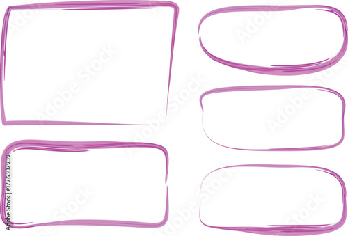 pink watercolor abstract hand drawn art frames set