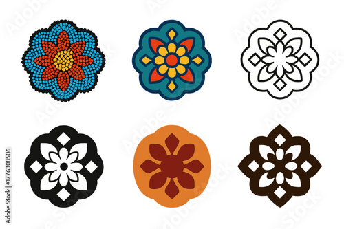 Indigenous Logo Variations. Indigenous cultures and their historical contributions. Set Logo of Indigenous cultures and their historical contributions: