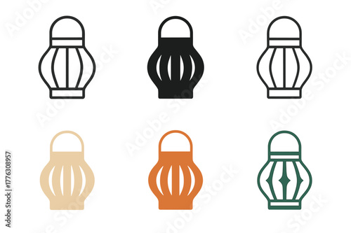 Holiday Craft Icons. Holiday traditions with kids (e.g., decorating Christmas tree, Easter egg hunt). Set Logo of Holiday traditions with kids (e.g.,