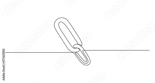 Continuous Line Drawing of a Chain Link,Continuous Line Drawing of Interlocking Chain Links,Continuous Line Drawing of a Chain Link Symbol vector illustration,