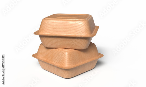 Eco Hamburger Boxes White Background