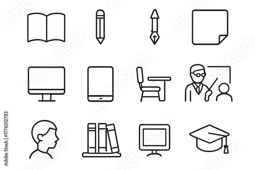 Educational Icon Set.