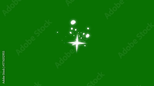 Cartoon flash FX explosions, star twinkling doodle sparkle animation, shiny splash stars, blinking white cartoon sparkle, pop-up star bursts, starlight glitter with twinkle on alpha channel. 4K