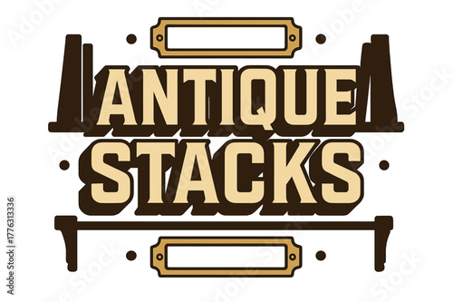 Bold Antique Stacks. Antique Stacks ? Bold Block Lettering; ultra-thick geometric caps with compact slab serifs and heavy outer stroke; stacked block