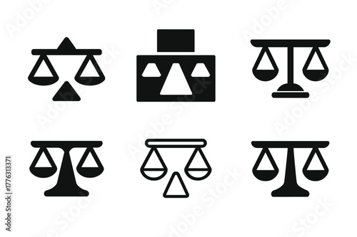 Equilibrium Logo Variations. balance. Set Logo of balance: Seesaw equilibrium bar. Icon set. harmonious logo variations of the same emblematic concept, each