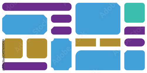 Vibrant Abstract Geometric Shapes With Colorful Blocks And Strips In Modern Design