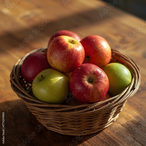 an apple in a basket