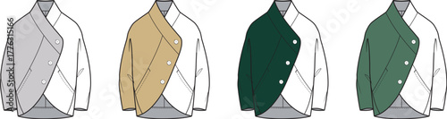 Collection of jockey uniform jackets in various colors, a design concept representing team identity and competition in equestrian sports