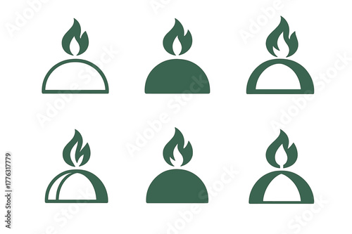 Rural Renewable Energy Logos. Renewable energy in rural areas without technology dependence. Set Logo of renewable energy in rural areas without technology