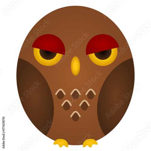 brown owl vector illustration