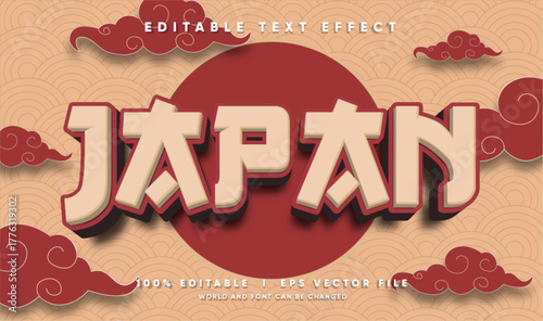 japan vector text effect editable