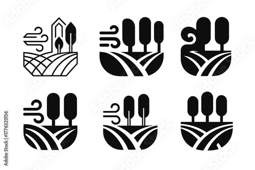 Resilient Crop Design Logos. Designing resilient crops for changing weather conditions. Set Logo of Designing resilient crops for changing weather conditions: