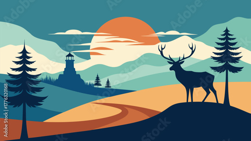 California Coastline and Lighthouse Clip Art