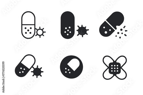 Nanomedicine Logo Variations. Nanomedicine and its applications in cancer treatment. Set Logo of Nanomedicine and its applications in cancer treatment: polymer