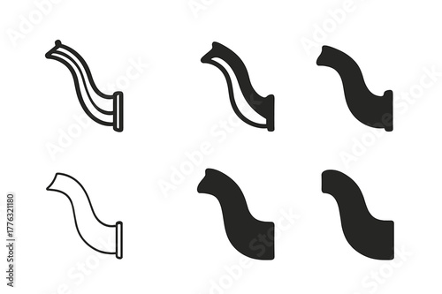 Vintage Kettle Icons. tea kettle spout. Set Logo of tea kettle spout: vintage enamel spout profile. Icon set. harmonious logo variations of the same emblematic