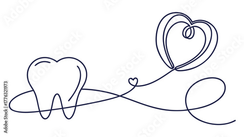 Show your smile some love with a healthy tooth and a heartfelt design, perfect for dental health campaigns and promoting oral hygiene awareness