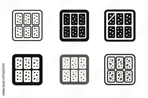 Granola Bar Logos. Baking a batch of granola bars for on-the-go snacks. Set Logo of baking a batch of granola bars for on-the-go snacks: tray of baked granola