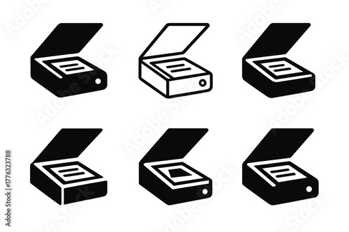 Organizing Business Logos. A professional organizing business documents and files in an office. Set Logo of A professional organizing business documents and