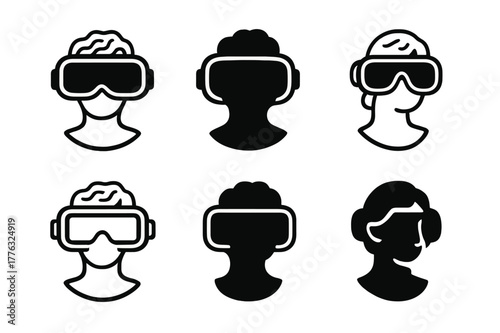 AR Sculpture Logo Variations. New forms of art through technology. Set Logo of New forms of art through technology: AR sculpture overlay. Icon set. harmonious