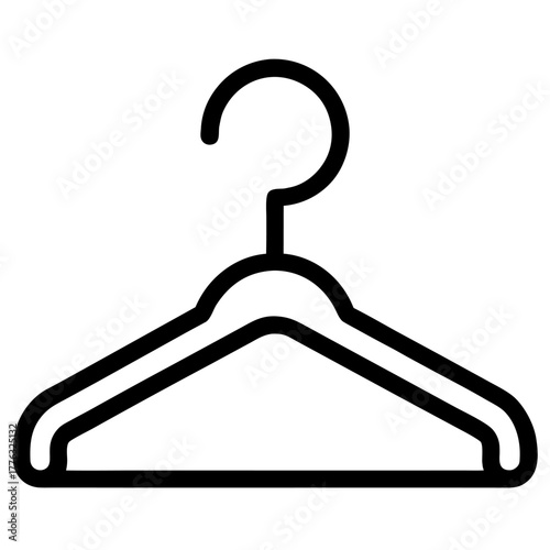 Simple black outline icon of a clothes hanger