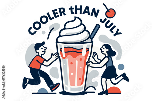 Diner Milkshake Special. Diner Milkshake Cool-Down. Thick shake crowned with whipped swirl; glass frosts over as ?Cooler than July? curves above. Cherry and