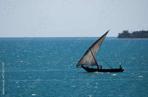 old dhow sailing in the sea