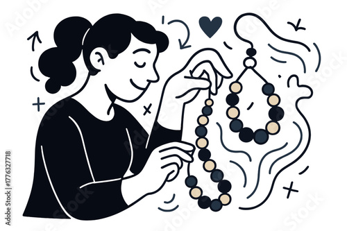 Dynamic Bead Arrangement. Indigenous cultures and their historical contributions. Set Logo of Indigenous cultures and their historical contributions: