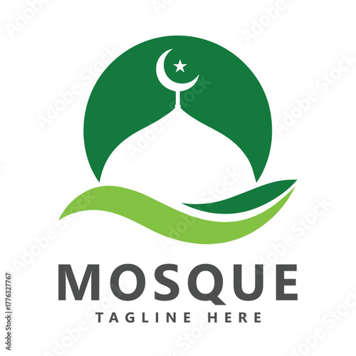 Mosque logo template design vector