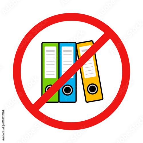 No Binder Sign on White Background