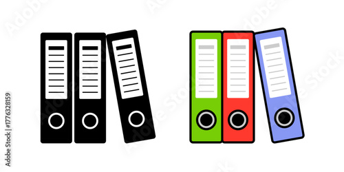Vector Office Binders Flat Illustration