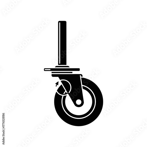 Caster Wheel Icon Industrial Swivel Roller Equipment Vector Illustration