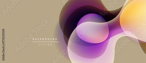 Abstract flowing shapes, vibrant colors, beige backdrop. Modern design elements create dynamic visual experience. Text reads background design.