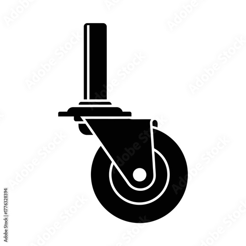 Caster Wheel Icon Industrial Swivel Roller Equipment Vector Illustration
