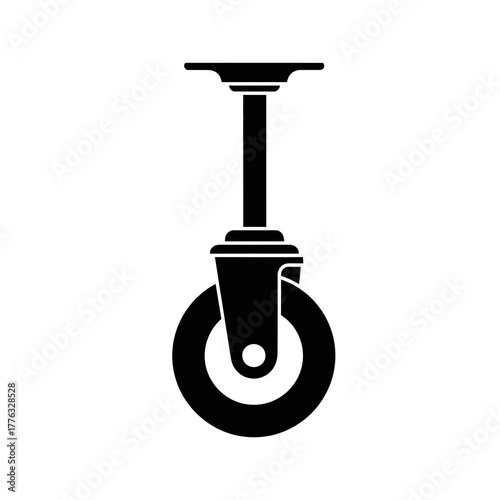Caster Wheel Icon Industrial Swivel Roller Equipment Vector Illustration
